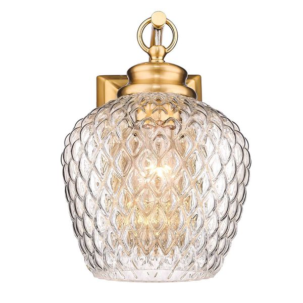 Adeline Modern Brushed Gold One-Light Wall Sconce with Clear Glass, image 4